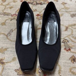 Stuart Weitzman Netset style Black Square-Toe Heels